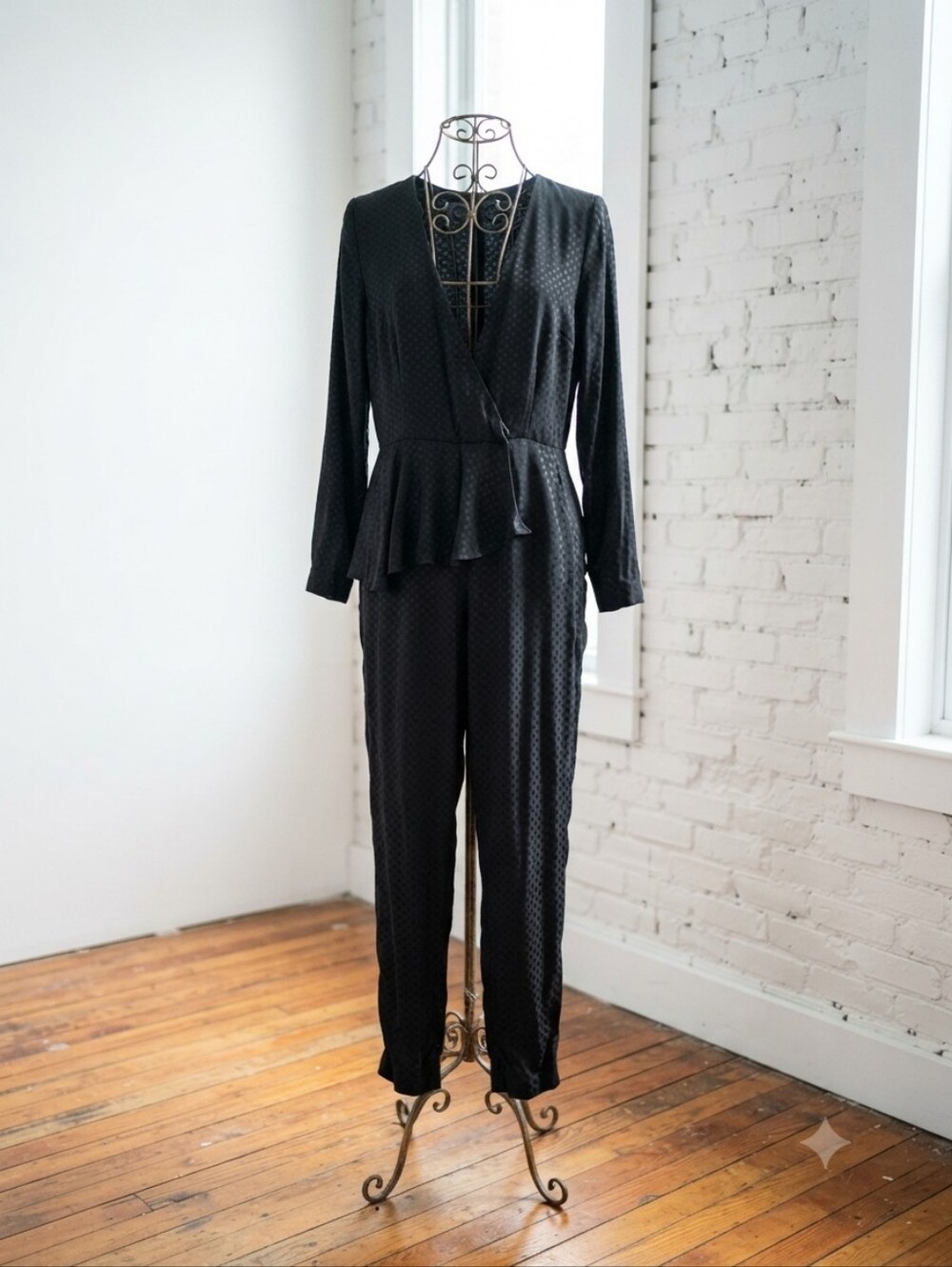 Bardot Black Wrap Peplum Jumpsuit